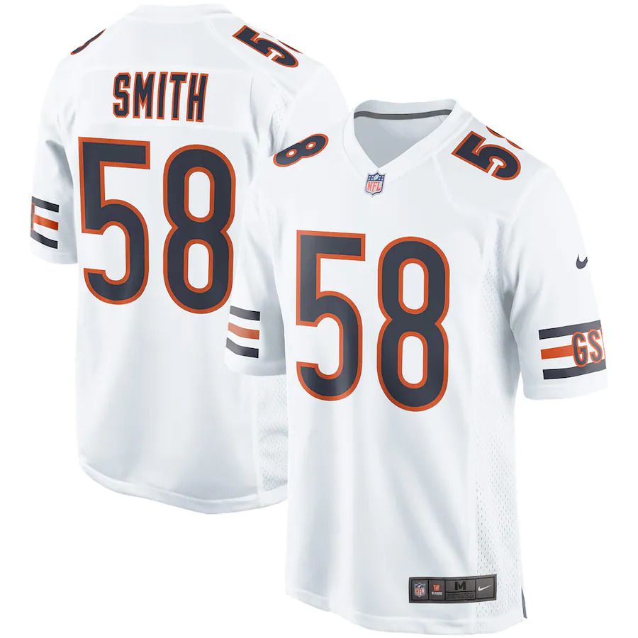 Men Chicago Bears #58 Roquan Smith Nike White Game NFL Jersey->->NFL Jersey